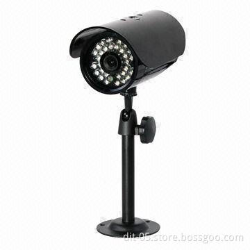 1/4-inch CMOS Outdoor IR Camera with -30 to 60°C Storage Temperature, Available in Black
